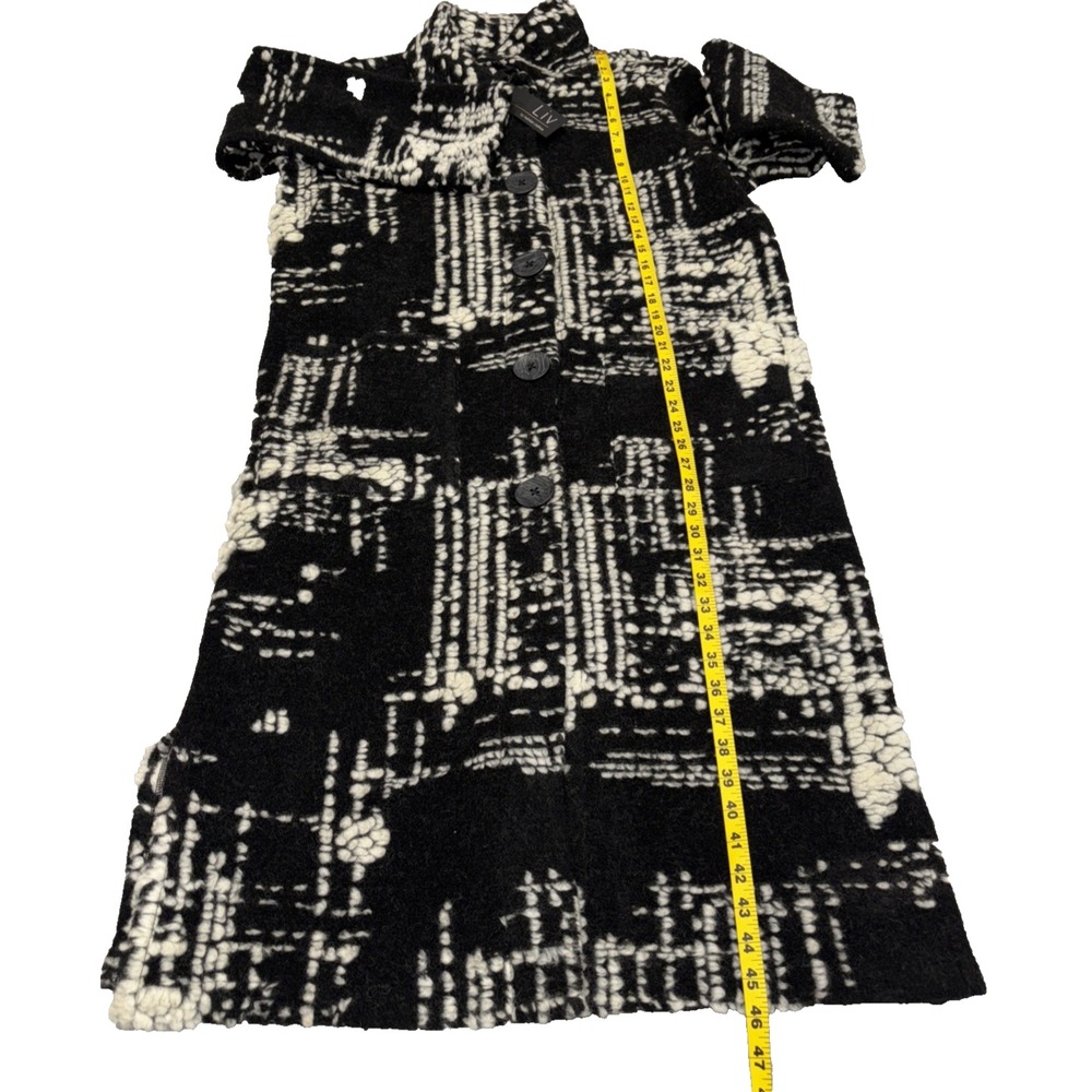 NEW Liv by Habitat Off The Grid Retro Coat Size S Black White Button Up Long - Picture 7 of 9